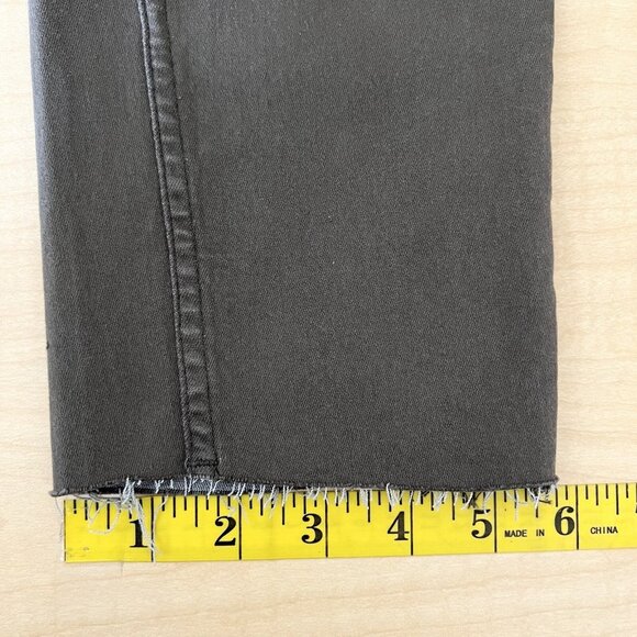 GRACE in LA Women's Jeans Size 29 Skinny Stripe Side Stretch Raw Hem Olive Green - Picture 11 of 13